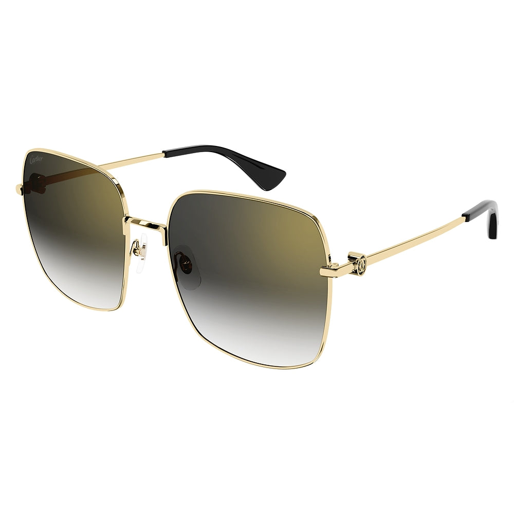 Gafas de Sol para Mujer Cartier Ct0401S-001 Gold 60 001 - metálicas color Dorado