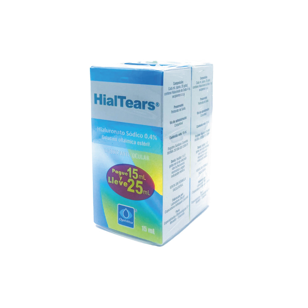 Pague 15ml llegue 25ml, Solución oftalmica estéril de Hialuronato sódico 0,4%, lubricante ocular. 