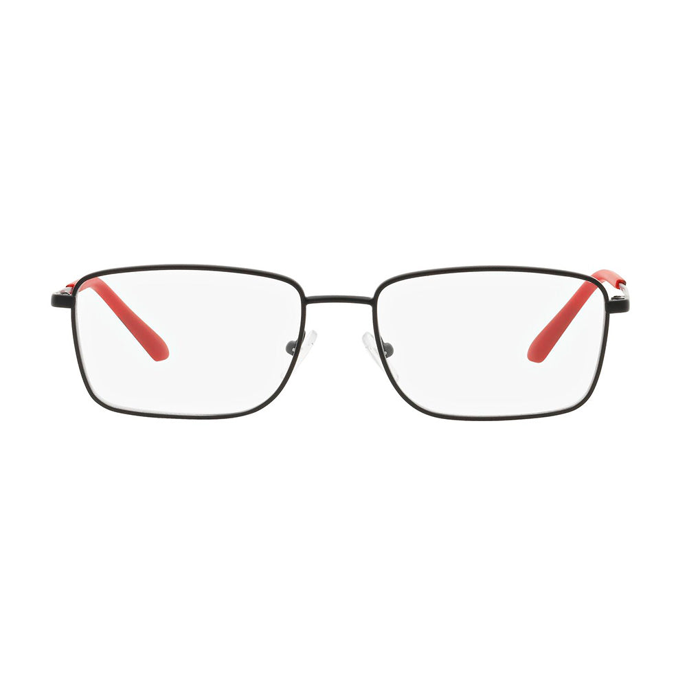 Gafas de Vista para Hombre Armani Exchange 1057 - Metálicas, Montura Rectangular Aro Completo, de color negro y rojo.