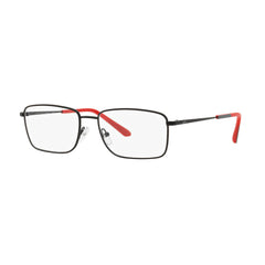 Gafas de Vista para Hombre Armani Exchange 1057 - Metálicas, Montura Rectangular Aro Completo, de color negro y rojo.