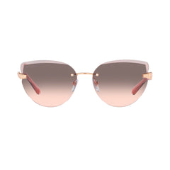 Gafas de sol Bvlgari 6172B, para mujer, metálicas, de forma agatada, de color oro rosa, con lente degradado color gris y rosado.