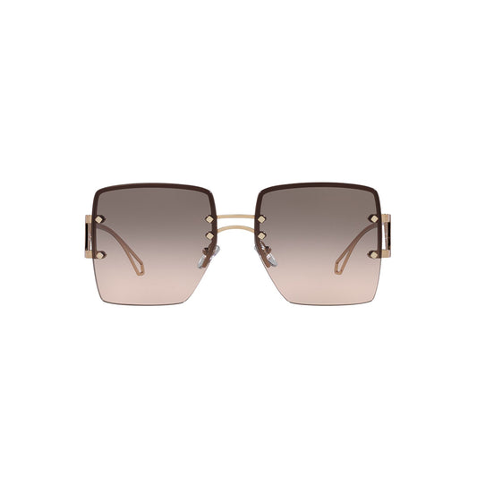 Gafas de sol Bvlgari 6178__20143B, para mujer, metálicas, de color oro rosa, con lente degradado color gris y rosado.
