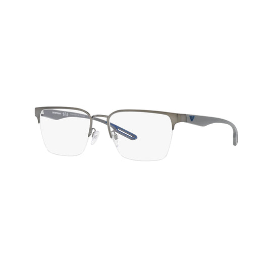 Gafas de Vista Emporio Armani 1137, para hombre, metálica, de montura semicompleta, de color gris.