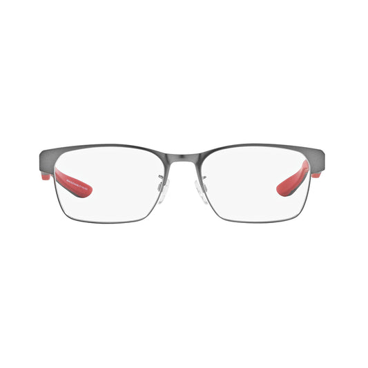 Gafas de Vista, Emporio Armani 1141 para hombre, en material metálico, en forma rectangular, de color gris con rojo.