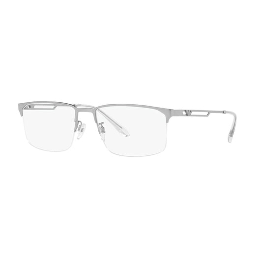 Gafas De Vista Emporio Armani 1143 para hombre, metálica, de  montura almohada semi-completa, de color gris.