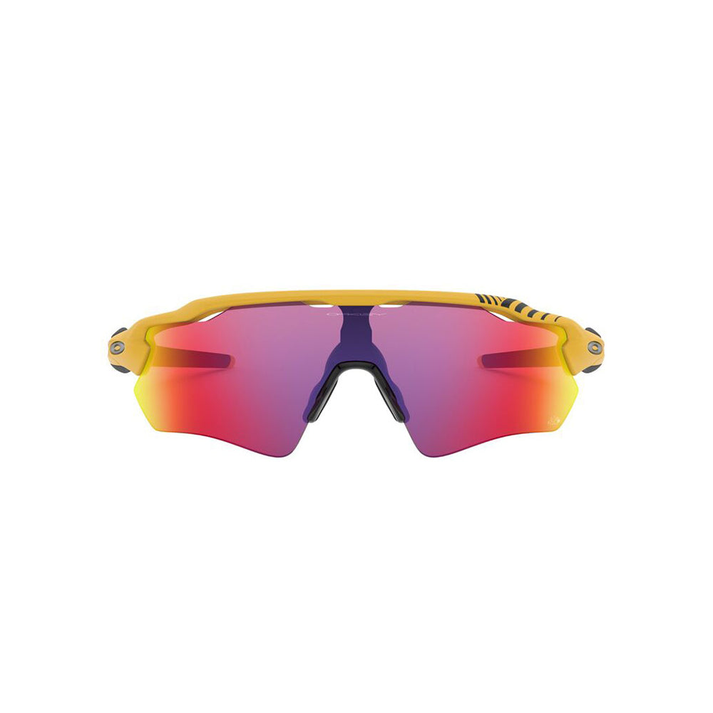 Gafas de Sol Oakley 9208, para hombre, en inyectada, de forma rectangular semi-completa, de color amarillo y azul, con lente Prizm multicolor.