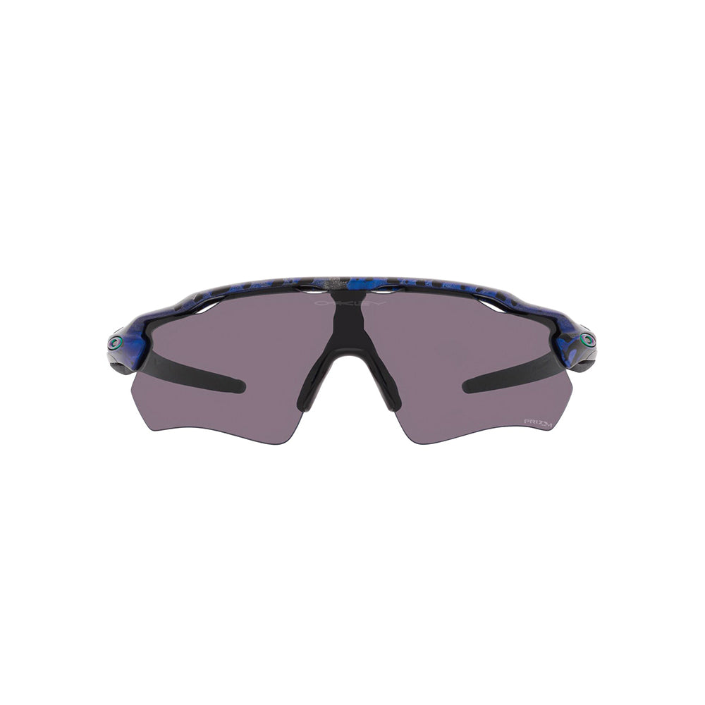 Gafas de Sol Oakley 9208, para hombre, en inyectada, de forma rectangular semi-completa, de color negro y morado, con lente Prizm gris