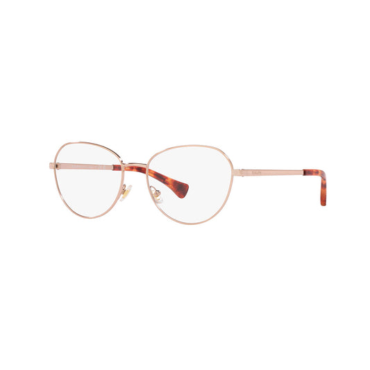 Gafas De Vista Ralph 6054 para mujer, metálica, de montura aro completo, de color oro rosa.