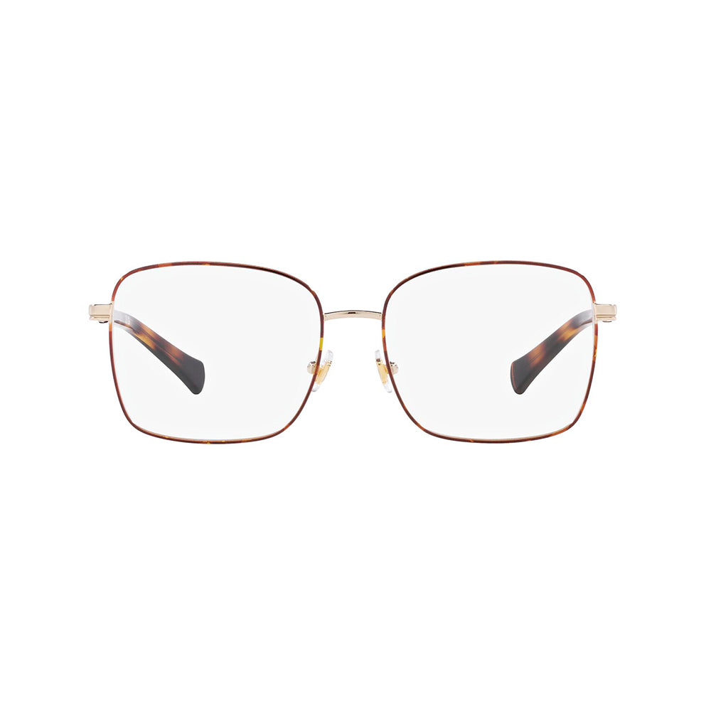 Gafas de Vista para Mujer Ralph 6056 - Metálica, montura cuadrada aro completo, de color havana y dorado.