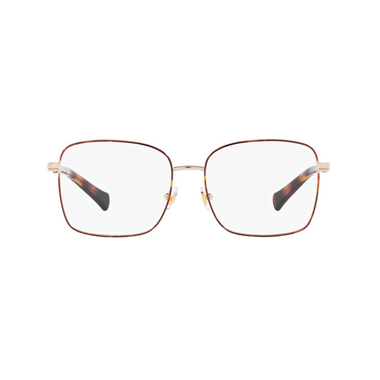 Gafas de Vista para Mujer Ralph 6056 - Metálica, montura cuadrada aro completo, de color havana y dorado.