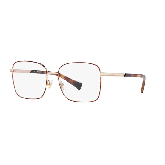 Gafas de Vista para Mujer Ralph 6056 - Metálica, montura cuadrada aro completo, de color havana y dorado.