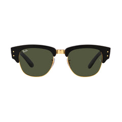 Gafas De Sol Ray-Ban 0316S, unisex, en acetato, forma de la montura cuadrada, en color negro y dorado con lente de color verde.