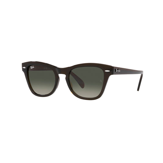 Gafas De Sol Ray-Ban 0707S unisex , en acetato, con montura de color café y lente color gris.