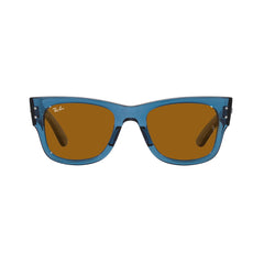 Gafas De Sol Ray-Ban 0840S unisex, en acetato, con montura de aro completo de color azul, con lente café