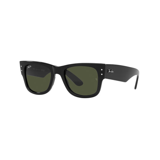 Gafas De Sol Ray-Ban 0840S unisex, en acetato, con montura de aro completo de color negro, con lente verde