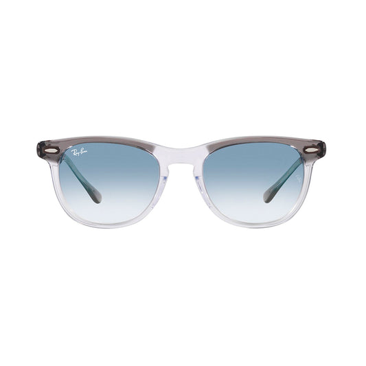 Gafas de Sol para Hombre y Mujer Ray-Ban 2398 - En acetato, Aro completo, de color gris y transparente, con lente azul.