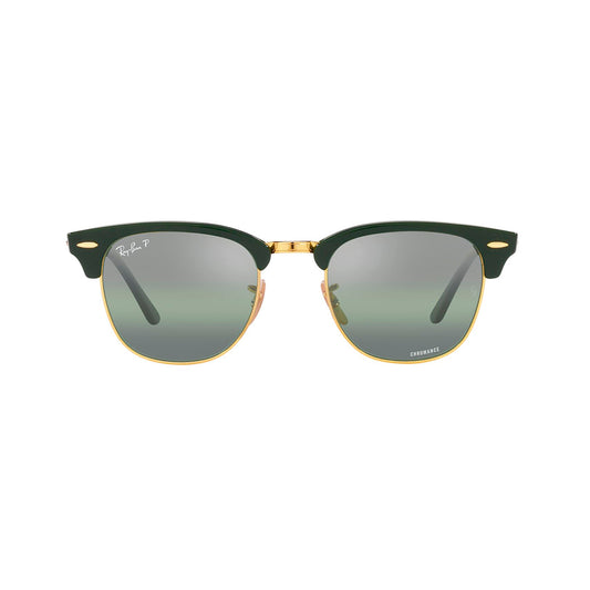 Gafas De Sol Ray-Ban 3016, unisex, en acetato, aro completo, en forma redonda, de color verde dorado, con lente verde.