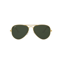 Gafas de sol Ray-Ban 3025 Aviator , para mujer y hombre, aro completo, metálicas, color dorado, con lente verde