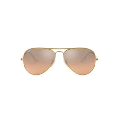 Gafas de sol Ray-Ban 3025 Aviator , para mujer y hombre, aro completo, metálicas, color dorado, con lente rosado