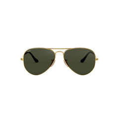 Gafas de sol Ray-Ban 3025 Aviator , para mujer y hombre, aro completo, metálicas, color dorado, con lente verde