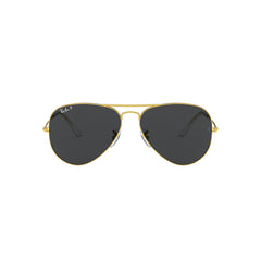 Gafas de sol Ray-Ban 3025 Aviator , para mujer y hombre, aro completo, metálicas, color dorado, con lente negro