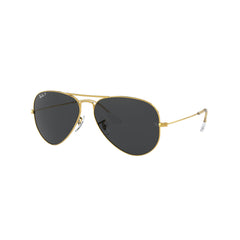 Gafas de sol Ray-Ban 3025 Aviator , para mujer y hombre, aro completo, metálicas, color dorado, con lente negro