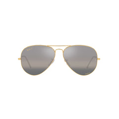 Gafas de sol Ray-Ban 3025 Aviator , para mujer y hombre, aro completo, metálicas, color dorado, con lente gris