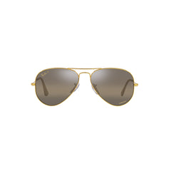 Gafas de sol Ray-Ban 3025 Aviator , para mujer y hombre, aro completo, metálicas, color dorado, con lente café