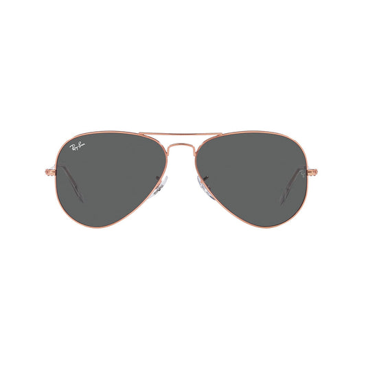 Gafas de sol Ray-Ban 3025 Aviator , para mujer y hombre, aro completo, metálicas, color pro rosado, con lente gris.