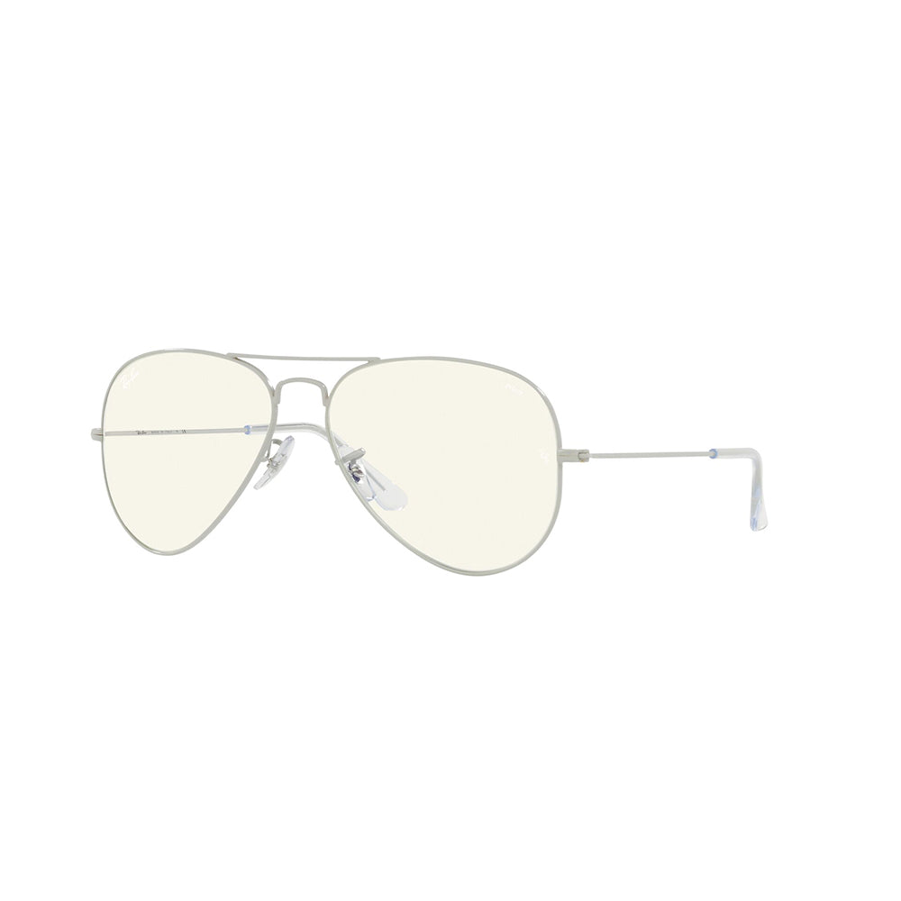 Gafas de sol Ray-Ban 3025 Aviator , para mujer y hombre, aro completo, metálicas, color plateado.