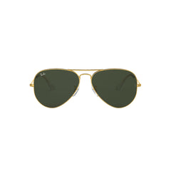 Gafas de sol Ray-Ban 3025 Aviator , para mujer y hombre, aro completo, metálicas, color dorado, con lente verde