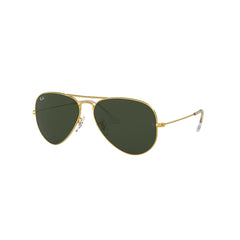 Gafas de sol Ray-Ban 3025 Aviator , para mujer y hombre, aro completo, metálicas, color dorado, con lente verde