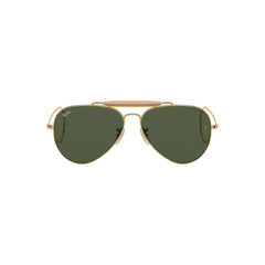 Gafas de Sol para Hombre y Mujer Ray-Ban 3030 - Metálica, montura aro completo, de color dorado con lente verde.