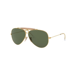 Gafas de Sol para Mujer y Hombre Ray-Ban 3138 - Metálicas color Dorado lente Verde.