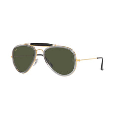 Gafas de Sol para Hombre Ray-Ban 4328 - Metálicas, Aro completo, de color dorado y verde, con lente verde.