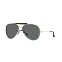 Gafas de Sol para Hombre Ray-Ban 4328 - Metálicas, Aro completo, de color dorado y azul, con lente gris.