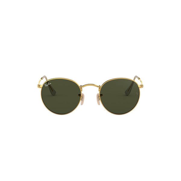 Gafas de Sol para Hombre Ray-Ban 3447, Montura circular Aro completo - Metálicas de color dorado, con lente verde.