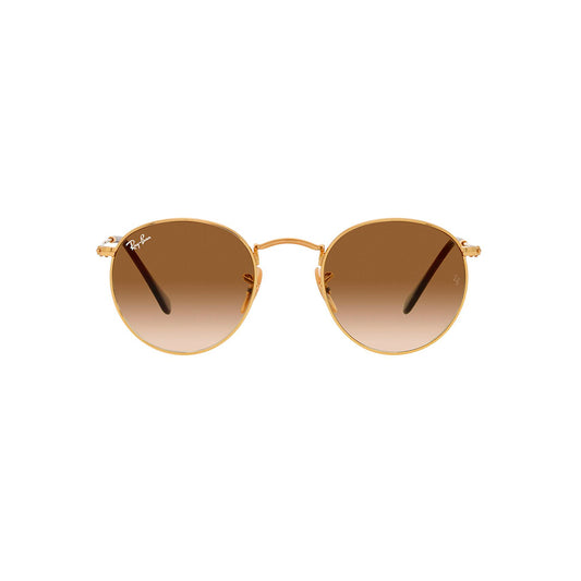 Gafas de Sol para Hombre Ray-Ban 3447, Montura circular Aro completo - Metálicas de color dorado, con lente café.