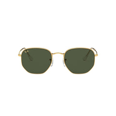 Gafas De Sol Ray-Ban 3548N para hombre y mujer, metálicas, aro completo, forma de ojo irregular, de color dorado, con lente verde.