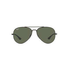 Gafas de Sol para Hombre y Mujer Ray-Ban 3675L - Metálicas, aro completo de color Negro con lente verde.