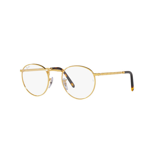 Gafas de Vista para Hombre y Mujer Ray-Ban 3637V New Round - Metálicas color Dorado.