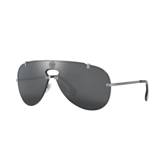 Gafas de Sol para Hombre Versace 2243 - Metálicas, Aro completo, Color gris, Lente Negro