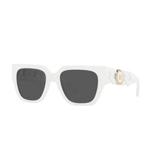 Gafas de Sol para Mujer y Hombre Versace 4409 - En acetato, Rectangulares, color Blanco, lente Gris.