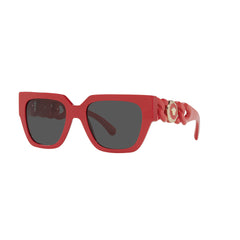 Gafas de Sol para Mujer y Hombre Versace 4409 - En acetato, Rectangulares, color Rojo, lente Negro.