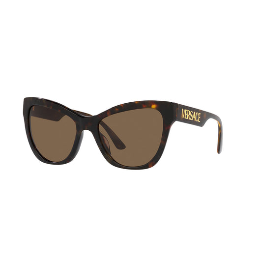 Gafas De Sol Versace 4417U, para mujer, aro completo, en acetato, agatada, de color havana, con lente café.