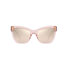 Gafas De Sol Versace 4417U, para mujer, aro completo, en acetato, agatada, de color rosado, con lente rosado espejado.