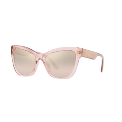 Gafas De Sol Versace 4417U, para mujer, aro completo, en acetato, agatada, de color rosado, con lente rosado espejado.