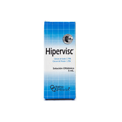 Solución Oftálmica Hipervisc, Cloruro de Sodio 3,75% Cloruro de Potasio 1,25%, Gotero 5ML