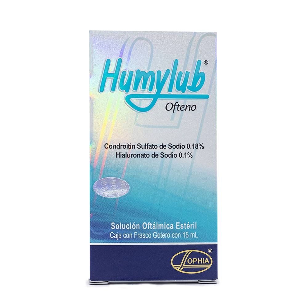 Solución oftálmica estéril, Condroitin Sulfato de Sodio 0.18%, Hialutonato de Sodio 0,1%, gotero con 15 ML