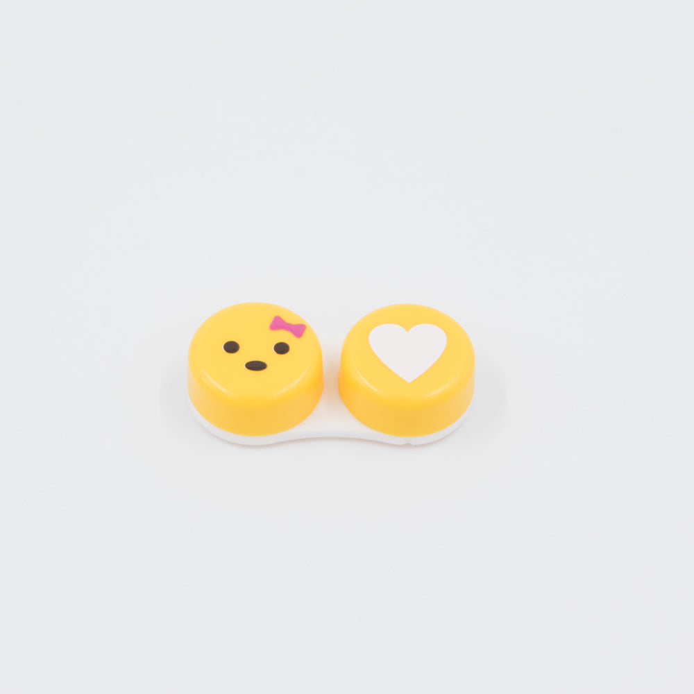 Estuche para lentes de contacto - En forma de emoji color amarillo